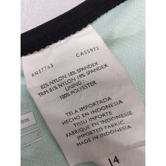 Nike Triangle Bikini Top Womens 14 Black White Stripe Tie Back Removable Pads - Picture 6 of 7